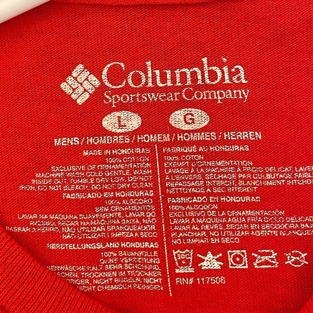 Columbia PFG NWT Sz L T Shirt, Long Sleeve, Red, Logo, Professional Fishing Gear - Picture 5 of 5